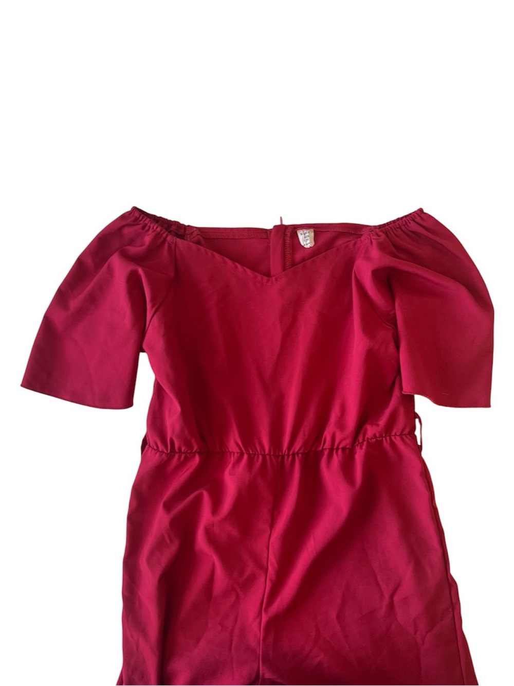 SHEIN Raspberry Off-Shoulder Wide-Leg Jumpsuit - Picture 4 of 5
